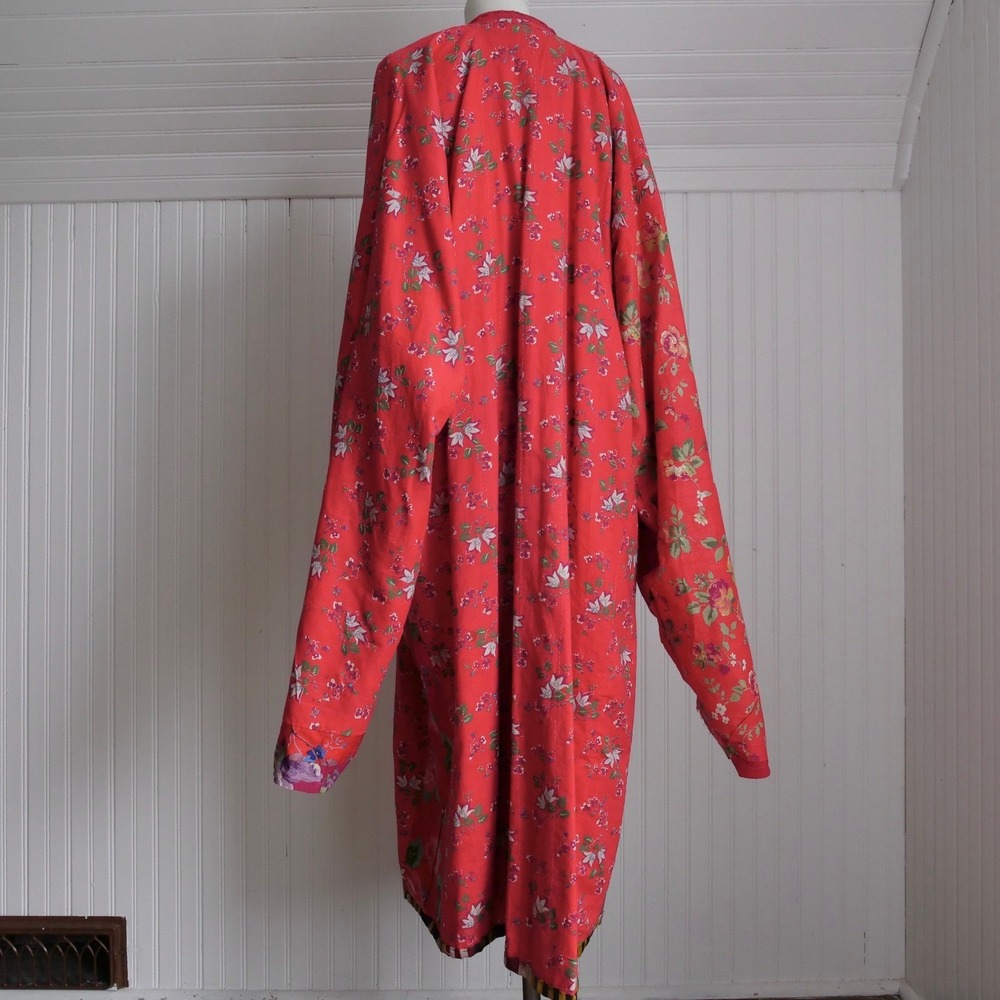 AMAZING antique Uzbekistan ikat dyed silk and calico cotton reversible jacket - Picture 5 of 14